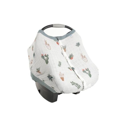 Little Unicorn Cotton Muslin Car Seat Canopy - Taupe Cross