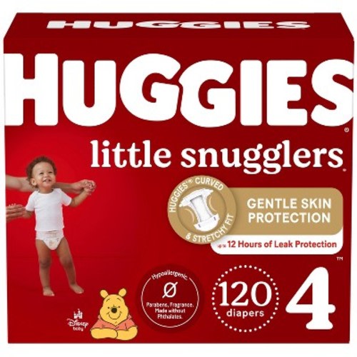 Huggies Little Snugglers Baby Diapers – (Select Size and Count), Size: 4