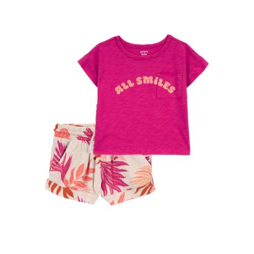 Baby 2-Piece All Smiles Pocket Tee & Pull-On French Terry Shorts Set