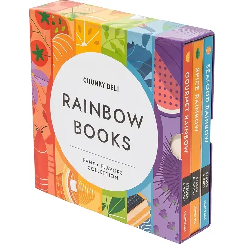 Rainbow Books Fancy Flavors Collection (Gourmet Rainbow, Spice Rainbow, Seafood Rainbow) | Food-Themed Baby Books for Early ... and Adventurous Eaters | By Chunky Deli