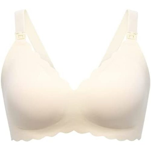 Momcozy Nursing Bras for Breastfeeding, Seamless Pregnancy Maternity Bra Wireless Classic Jelly Strip Support Nursing Bra