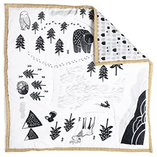 Wee Gallery Explore Play Mat for Babies - Reversible Floor Mat for Tummy Time Made with Sustainable Materials - Padded Activity Mat for Infant Play - (40 Inches)