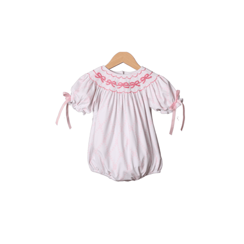 Smocked Classic Bow Floral Trellis Bubble