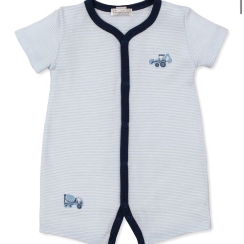 Construction Trucks Short Stripe Playsuit