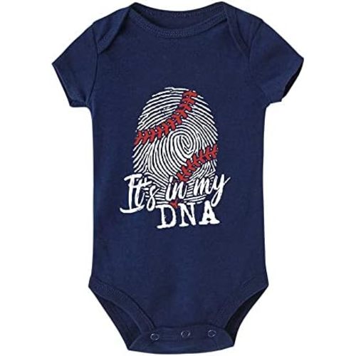 Baseball It’s In My DNA Novetly Toddler Rompers Short Sleeve Newborn Clothes For Baby Boy Girl