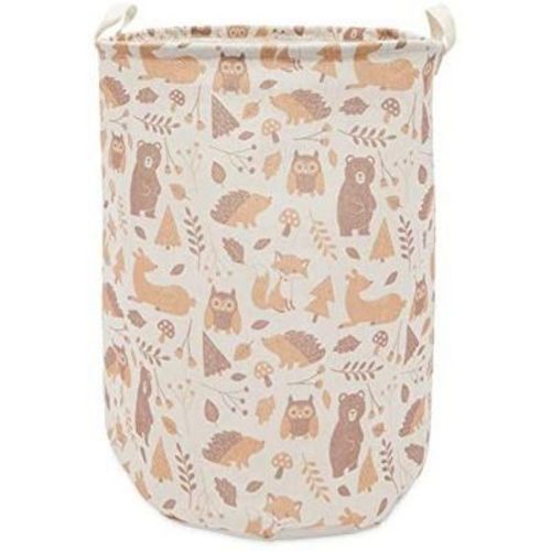 Okuna Outpost Collapsible Canvas Laundry Basket With Handles, Clothes Storage Closet Nursery Hamper For Bathroom & Bedroom