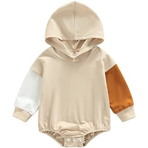 Thorn Tree Newborn Baby Boys Hooded Sweatshirt Long Sleeve Solid Romper Infant Baby Fall Winter Spring Outfits