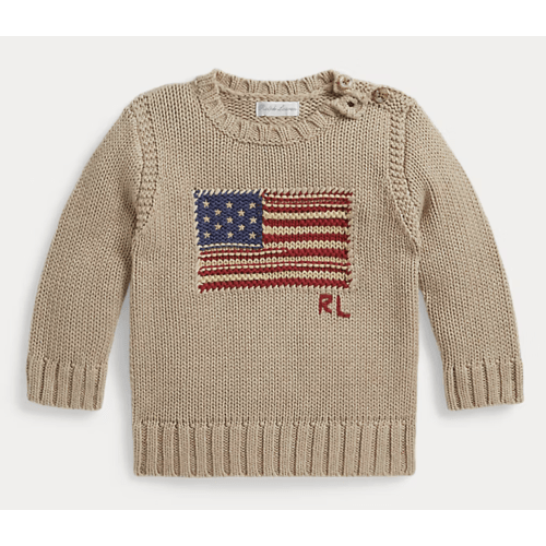 Contrast-Trim Iconic Flag Sweater