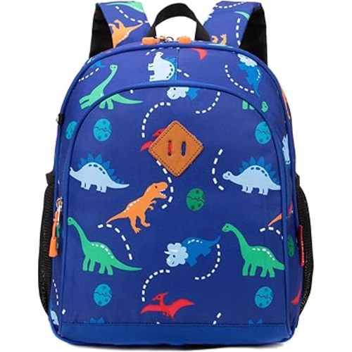 Toddler Backpack for Boys or Girls, Little Kids Backpack for Preschool or Kindergarten (Dinosaur Blue, Small)