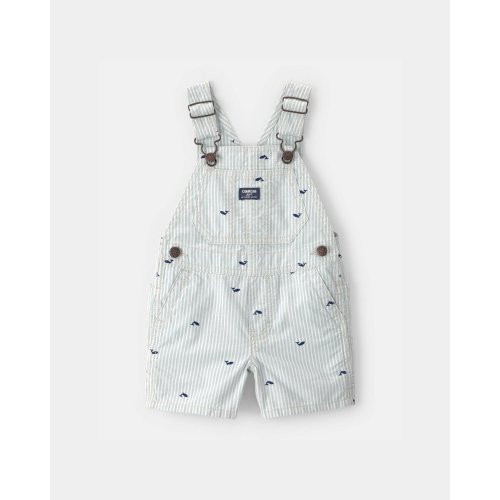 Baby Boy Whale Striped Shortall - Green/White - OshKosh B'gosh | Carter's