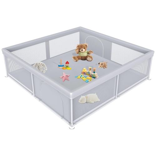 Extra Large Baby Playpen 79×79 Inch, Playpen with 2 Zipper Door for Babies and Toddlers, Play Pen Pin Indoor Outdoor Baby Play Fence