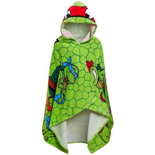 Teenage Mutant Ninja Turtles Hooded Towel Raphael Poncho 100% Cotton Beach Towel Dress up Bathtowel Swimming Wrap