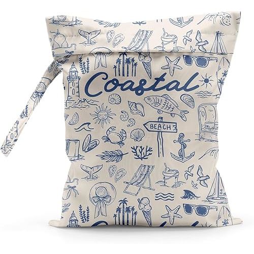 Waterproof Cloth Diaper Wet Dry Bag Reusable Travel Beach Pool Daycare Soiled Toddler Items Yoga Gym Bag for Swimsuits Wet Clothes Bags - Coastal Home