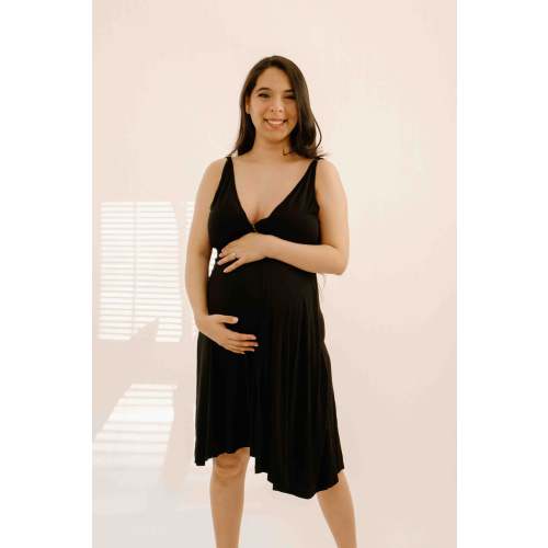 Juliet Labor & Postpartum Gown in Black