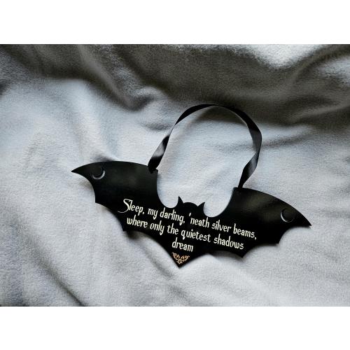 Baby Bat Nursery Wall Hang, Spooky Baby, Gothic Baby Shower Gift, Emo Baby Nursery Decor, Gothic Baby Crib Sign, Gothic Baby Nursery