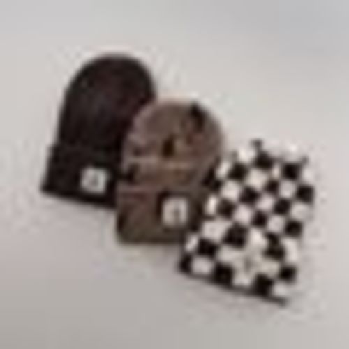 ff Knit Beanie | Coffee & Cream Checkerboard