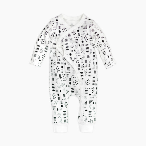 Honest Baby Clothing Organic Cotton Wrap Coverall - Pattern Play, 0-3 M