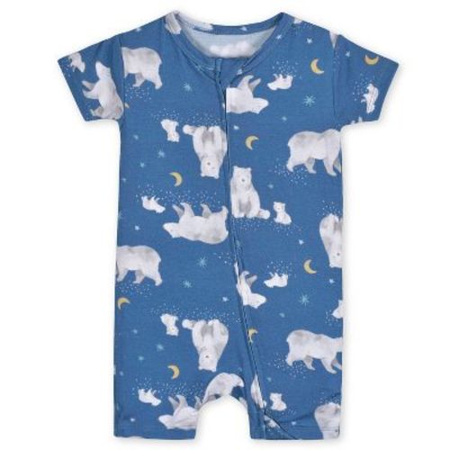 Gerber Buttery-soft Snug Fit Short Sleeve Romper - Polar Night - 6-9 Months