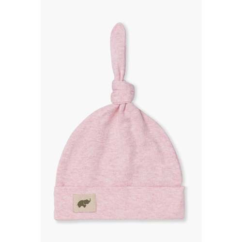 Top Knot Cap in Light Pink Heather