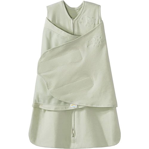 HALO 100% Cotton Sleepsack Swaddle, 3-Way Adjustable Wearable Blanket, TOG 1.5, Sage, Newborn, 0-3 Months