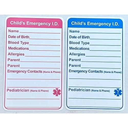2.5x4 inch 20PCS Infant in Case of Emergency Stickers Child Emergency Contact Car Seat Safety Alert Attachment Stickers