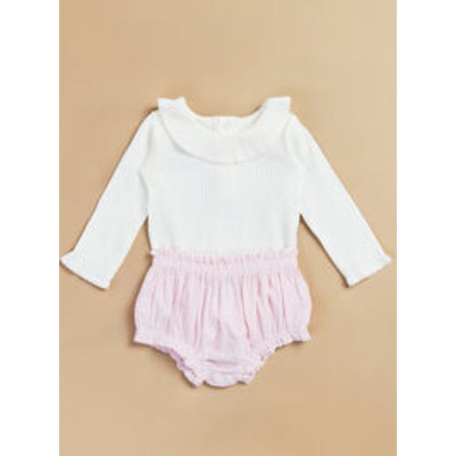 Sophie Bodysuit and Bow Bloomer Set by Mudpie in Pink | Tullabee