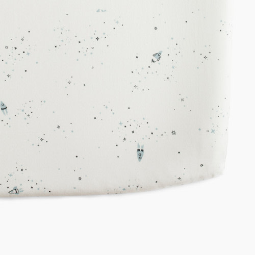 Pehr Brushed Organic Cotton Crib Sheet - Rocketman