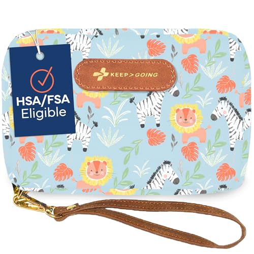 KeepGoing Travel First Aid Kit for Kids – 130 Pc. for Car, Home, Purse, Diaper Bag & Backpack with Latex-Free Bandages - Mini First Aid Kit Travel Size TSA-Approved