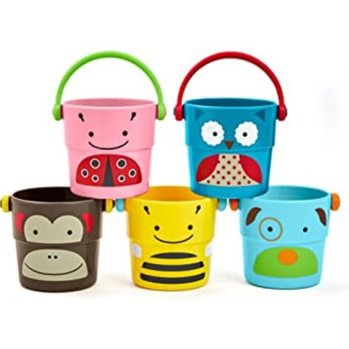 Skip Hop Baby Bath Toy, Zoo Stack & Pour Buckets