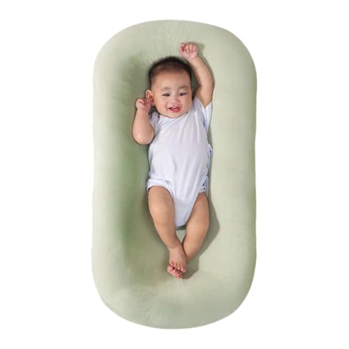 Saanerueen Baby Lounger, Baby Lounger for Newborn, Soft Breathable Washable Infant Lounger for Baby Home and Travel (Green)