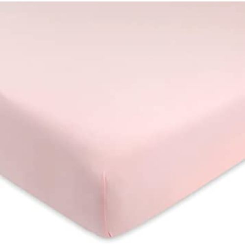 HonestBaby Organic Cotton Fitted Crib Sheet, Pink Salt, One Size