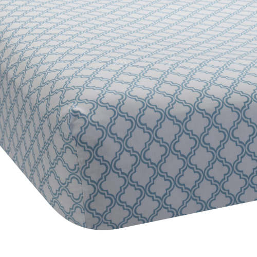Ryan Lattice Teal 100% Cotton Fitted Crib sheet
– Lambs & Ivy