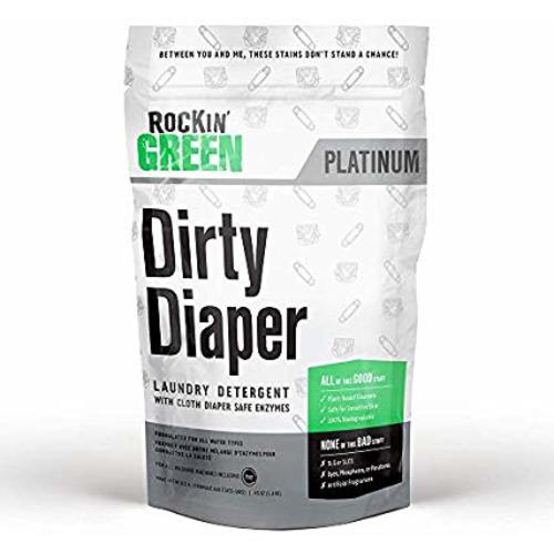 Rockin' Green Platinum Series Dirty Diaper Powdered Laundry Detergent, 45 oz. - All Natural, Biodegradable, and Eco-Friendly