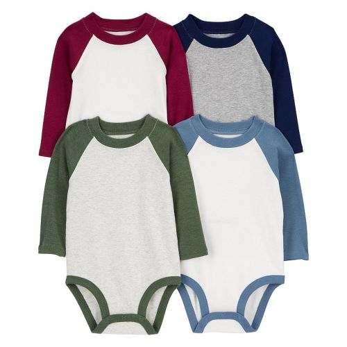 Baby Boy Carter's 4-Piece Long Sleeve Raglan Bodysuits