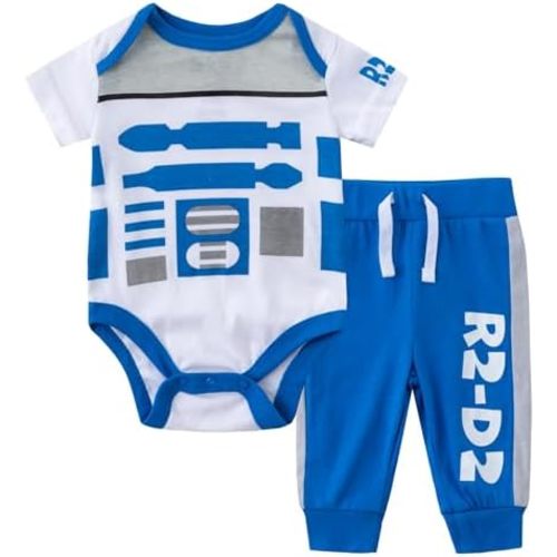 STAR WARS Darth Vader or R2D2 Baby Boys Bodysuit and Pants Set for Newborn and Infants