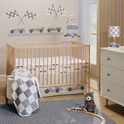 Lambs & Ivy Little Racer 3-Piece Cars/Transportation Baby Crib Bedding Set