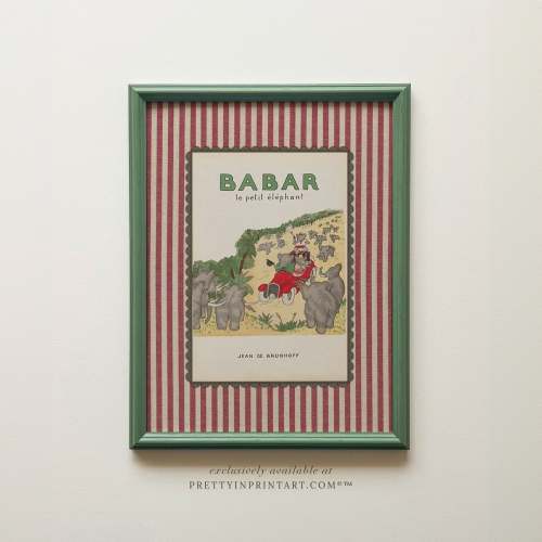 Babar Nursery Art 010 | Nursery Art Prints | Gender Neutral Nursery Decor