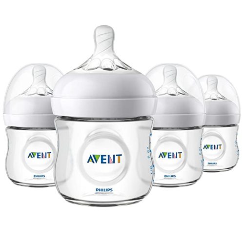 Philips Avent Natural Baby Bottle, Clear, 4 Oz, 4 Pack, SCF010/47