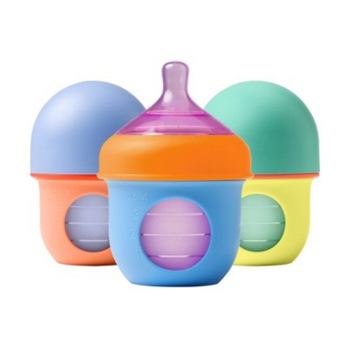 Boon NURSH Silicone Pouch Baby Bottles - 4 fl oz/3pk, Color: Color Block - Sold out