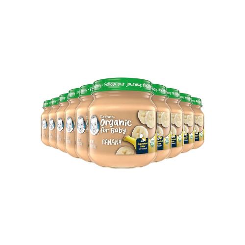 Gerber 1st Foods Organic for Baby Baby Food, Banana, 4 oz Jar (10 Pack)