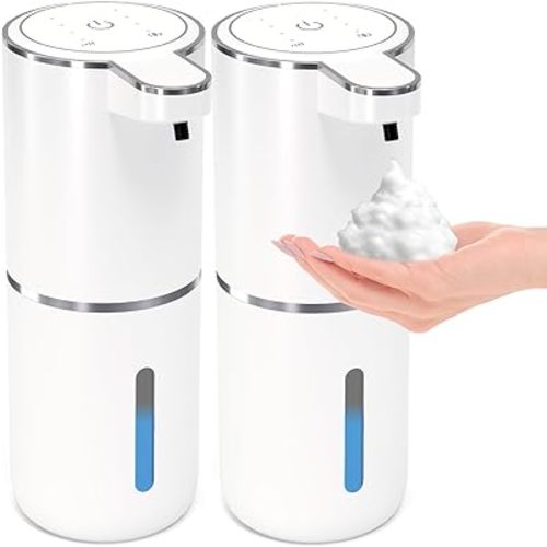 2 Pack Automatic Foaming Soap Dispenser, Touchless (White)