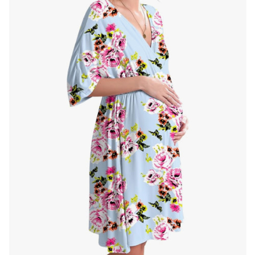 Ekouaer 3 in 1 Labor/Delivery/Hospital Gown Maternity Dress Nursing Nightgown Sleepwear for Breastfeeding