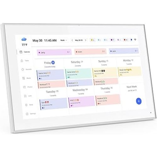 15.6 Inch Smart Digital Calendar Wall Planner & Chore Chart, IPS FHD 1920x1080 Touchscreen Interactive Display for Family Schedules, Streamline Household Organization - Built-in Digital Picture Frames Function