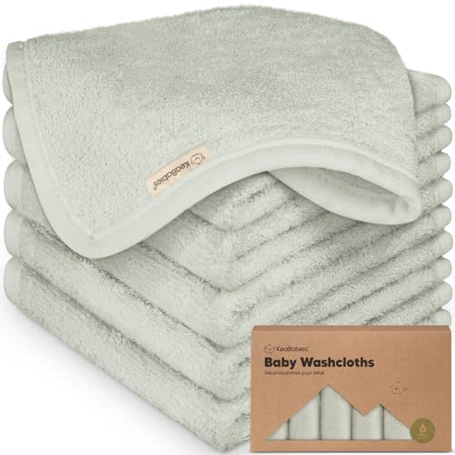 6-Pack Baby Washcloths - Soft Viscose Derived from Bamboo Washcloth, Baby Wash Cloths, Baby Wash Cloth for Newborn, Kids, Bath Baby Towels, Face Towel, Face Cloths for Washing Face(Dove)