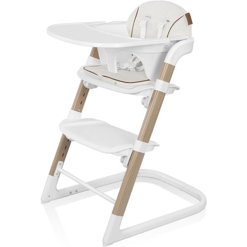 Evenflo RightSeat Multistage High Chair with Green & Gentle Seat Cushion, Butter Cream