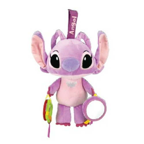 Kids Preferred Disney Baby Lilo and Stitch Angel On The Go Activity Toy with Teether Rings, On The Go Clip, Crinkle Texture, and Mirror
