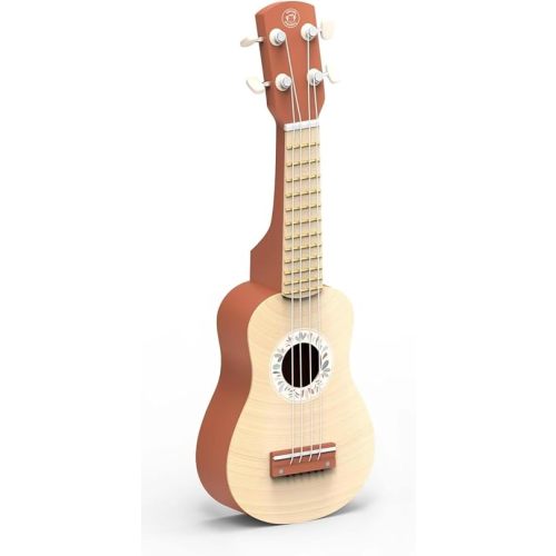 Speedy Monkey 16-Inch Kids Ukulele Toy | FSC® Certified Wooden Toy for Toddlers and Children | Safe Design Kid's Musical Toy with 4 Nylon Strings, Terracotta & Wood Finish