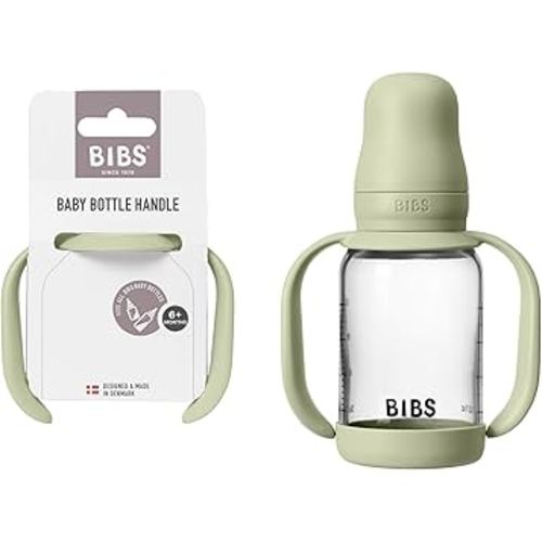 Bibs | Baby Bottle Handle | Easy & Comfortable Grip | Non-Slip Surface | BPA-Free | Dishwasher Safe | BIBS Baby Bottle Accessories | Sage