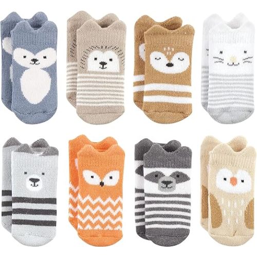 Hudson Baby Baby Girls' Cotton Rich Newborn and Terry Socks