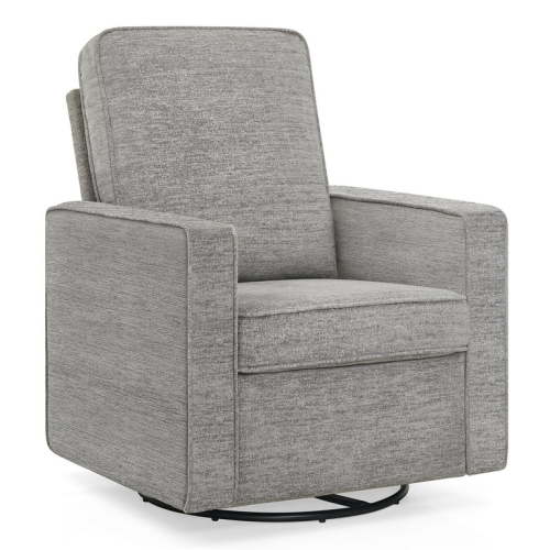 Delta Children Noah Upholstered Swivel Glider with Stain-Resistant Performance Fabric- Greenguard Gold Certified, Frost Grey